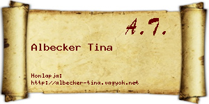 Albecker Tina névjegykártya